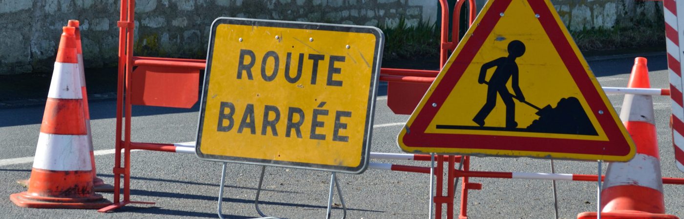 Route barrée à cause de travaux